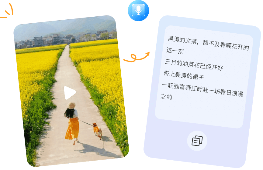 从视频和语音中提取文字的场景示意